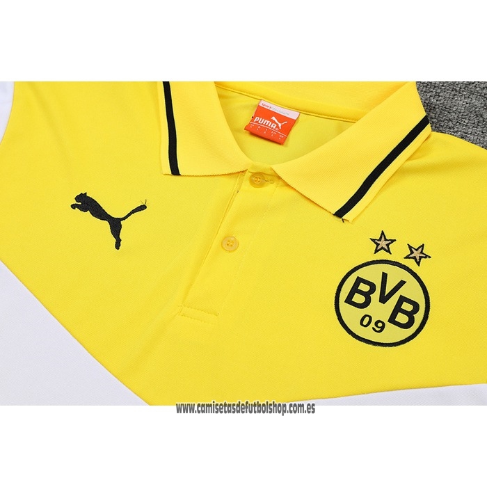 Camiseta Polo del Borussia Dortmund 22-23 Amarillo y Blanco